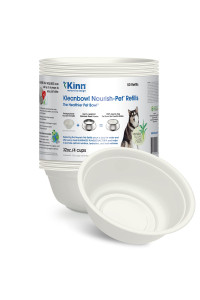Kinn Kleanbowl Disposable Dog Food Bowls, 32 oz (Pack of 50) - Frame System Refills, compostable cat Food Bowls, Leakproof for Pet Feeding