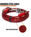 BV Pet Tie Out Cable for Dogs Up to 125 Pounds, 30 Feet (Red/ 125lbs/ 30ft)