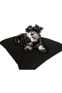 DIY Do It Yourself Durable Tough Black Canvas Pet Dog Bed Pillow Cover + Internal Inner Waterproof Resistant Case Set for Small Medium Dogs - COVERS ONLY Flat Style (Black Canvas, 36x29)