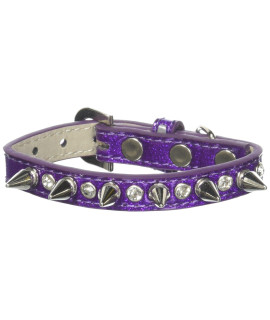 Mirage Pet Products crystal and Silver Spikes Dog collar Size 10 Purple Ice cream