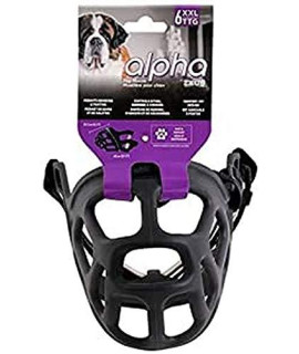 ZEUS Alpha TPR Muzzle for XX-Large Dogs comfort Fit Design Prevents Biting Barking and chewing Black