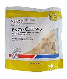 Butler Enzy Dental Rawhide Chews for Dogs 11-25 lbs - 30 Chews