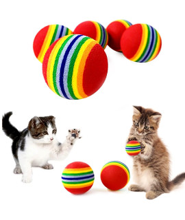 Pet Show 50Pcs 138 Cat Toy Balls Interactive For Indoor Cats Red Rainbow Soft Eva Foam Kittens Favorite Toys 35Mm Dia Small Dogs Puppies Toy Balls Bulk Activity Chase Quiet Play Sponge Ball