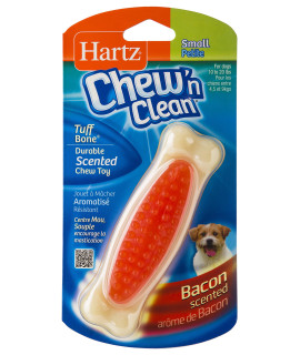 Hartz Chew 'n Clean Tuff Bone Bacon Scented Dental Dog Chew Toy - Small