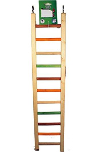 A&E Cage Company 001452 Happy Beaks Wooden Hanging Ladder Multicolored, 25 in