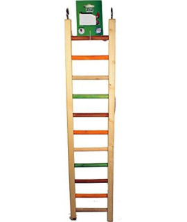 A&E Cage Company 001452 Happy Beaks Wooden Hanging Ladder Multicolored, 25 in