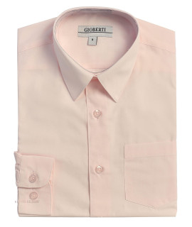 gioberti Big Boys Long Sleeve Dress Shirt, Pink, 18