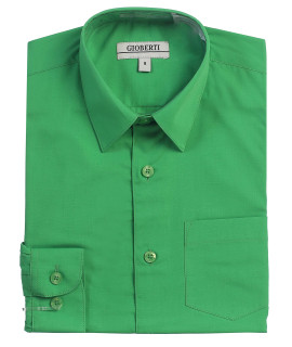 gioberti Boys Long Sleeve Solid Dress Shirt, green, 3T