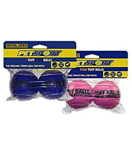 PetSport Pink Tuff Ball 2.5 2-Pack Super Durable great for Fetch for Small and Medium Sized Dogs