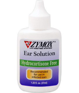 ZYMOX Enzymatic Ear Solution Hydrocortisone Free for Dogs and cats 1.25 oz