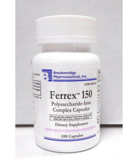 Breckenridge Ferrex 150 Polysaccharide Iron Complex Caps 100Ct *Non Blister* By Breckenridge Pharmaceutical, Inc