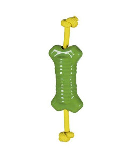 Hero Action, Happy Bone Dog Toy, Soft Rubber Rope Bone, Great for Treat Dispensing & Tug of War, Large
