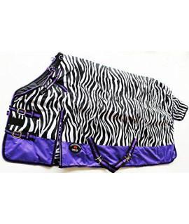 78" 1000D Turnout Waterproof Horse Winter Coat Blanket Zebra 107