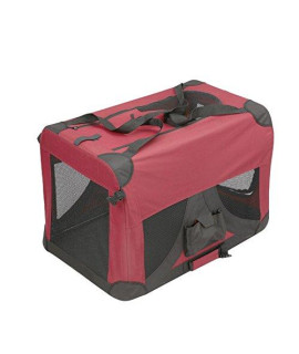 Magshion Folding Soft crates Kennels Travel carrier with Metal Frame 40-Inch for Pet Up to 70lb (Dark Red)