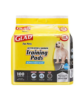 Glad for Pets Black Charcoal Puppy Pads | Puppy Potty Training Pads That ABSORB & NEUTRALIZE Urine Instantly | New & Improved Quality Dog Training Pads, 100 count