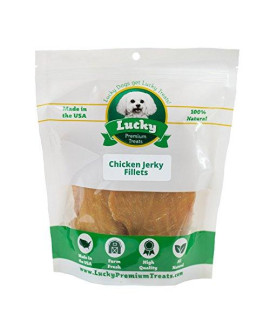 Lucky Premium Treats All Natural Farm Fresh chicken Jerky for Dogs Fillets 13oz Bag
