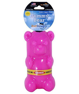 Ruff Dawg Gummy Bear Crunch Rubber Dog Toy Assorted Neon Colors