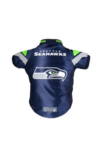 Littlearth Unisex-Adult NFL Seattle Seahawks Premium Pet Jersey, Team color, Large