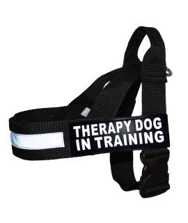 Therapy Dog in Training Nylon Harness No Pull Guide Assistance Comes with 2 Reflective Therapy Dog in Training Removable Reflective Patches. Please Measure Your Dog Before Ordering.