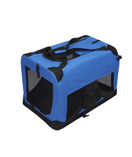 Magshion* Folding Soft crates Kennels Travel carrier with Metal Frame 40-Inch for Pet Over 60 Pounds (Blue)