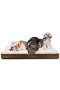 Orthopedic Pet Bed Foam-Mattress for Dogs & Cats - Quilted Rectangular Fits Crate Carrier - Extra Large 44 Long x 35 Wide