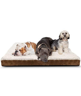 Orthopedic Pet Bed Foam-Mattress for Dogs & Cats - Quilted Rectangular Fits Crate Carrier - Extra Large 44 Long x 35 Wide