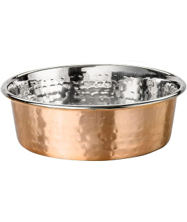 Neater Pet Brands Hammered Decorative Designer Bowls - Luxury Style Premium Dog and cat Dishes (Small, copper)