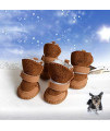 URBEST Dog Shoes with Hook Loop Closure Booties Pet Dog Chihuahua Shoes Boots, 4Pcs (1, Brown)