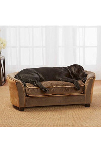 Enchanted Home Upholstered Ultra Plush Panache Pet Sofa in Brown