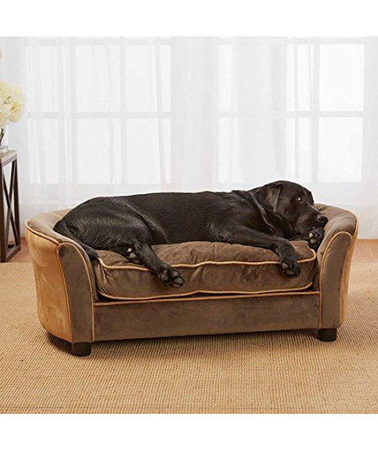 Enchanted Home Upholstered Ultra Plush Panache Pet Sofa in Brown