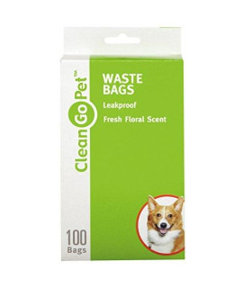 Clean Go Pet Fresh Scent Doggy Waste Bags 100-Count - Convenient Leakproof Plastic Scented Poop Bags By Clean Go