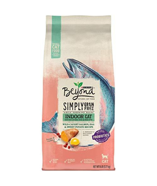Purina Beyond Grain Free, Natural Dry Cat Food, Simply Indoor Salmon, Egg & Sweet Potato Recipe - 5 lb. Bag