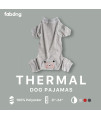 fabdog Grey Thermal Dog PJs, Dog Pajamas (12")