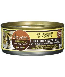 Daves Naturally Healthy Ahituna chicken For cats 5.5 Oz can (case Of 24)