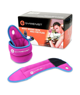gymenist Pair of Wrist Weights With Hole for Thumb, great for Running All Kind of cardio Exercises (2 LB Pair)