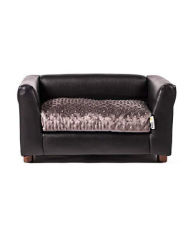 Keet Fluffly Deluxe Pet Bed Sofa charcoal Small