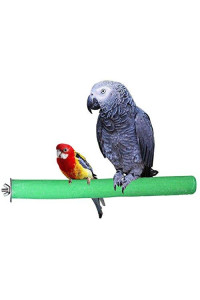 KINTOR Bird Perch Rough-surfaced Nature Wood Stand Toy Branch for Parrots Green