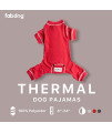 fabdog Red Thermal Dog PJs, Dog Pajamas (20")
