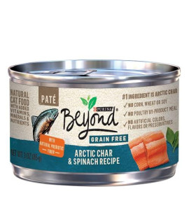 Purina Beyond Grain Free, Natural, Pate Wet Cat Food, Grain Free Arctic Char & Spinach Recipe - (12) 3 oz. Cans
