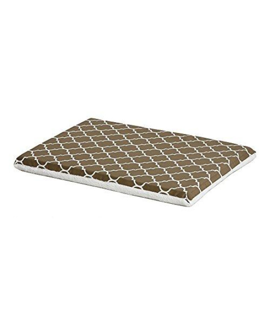 Quiet Time Teflon Defender Dog Beds; Pet Beds Designed to Fit Folding Metal Dog Crates, Brown & White Geometric Pattern, 30-Inch