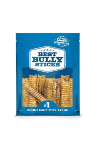 Best Bully Sticks Premium 6-inch Beef Trachea Dog chews (20 Pack) - All-Natural, grain-Free, 100 Beef, Single-Ingredient Dog Treat chew - Promotes Dental Health