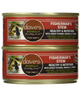 Dave'S Naturally Healthy Shredded Fishermans Stew For Cats, 5.5 Oz Can (Case Of 24 )