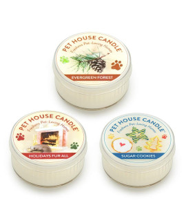 One Fur All Pet House Mini candle Set, Pack of 3 - Winter Mix - Pet Odor Eliminator candle, Burn Time - 10-12 Hours Pet candle, Non-Toxic, Ideal for Smaller Spaces