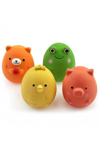 Chiwava 4PCS 2.4 Squeak Latex Puppy Toy Funny Animal Sets Pet Interactive Play for Small Dog Assorted Color
