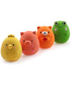 Chiwava 4PCS 2.4 Squeak Latex Puppy Toy Funny Animal Sets Pet Interactive Play for Small Dog Assorted Color