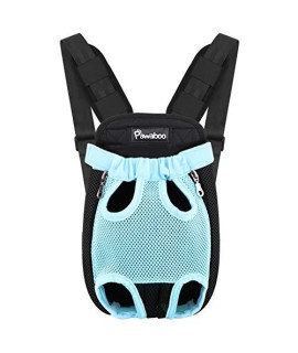 Pawaboo Pet carrier Backpack Adjustable Pet Front cat Dog carrier Backpack Travel Bag Legs Out Easy-Fit for Traveling Hiking camping for Small Medium Dogs cats Puppies Large Blue
