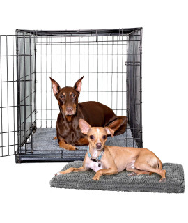 Soggy Doggy crate Mate Dog Bed Microfiber chenille Dog Mats comfy Dog Mats for Sleeping & Drying Ultra-Absorbent Dog Beds & Furniture for Kennels or crates gray Large