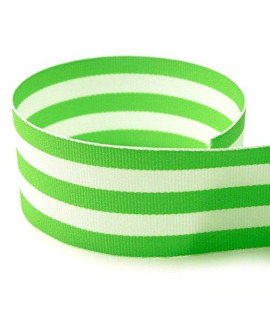 Usa American Made 78 Lime Green & White Taffy Striped Grosgrain Ribbon - 20 Yards - (Multiple Widths & Yardages Available)