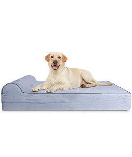 7-inch Thick High Grade Orthopedic Memory Foam Dog Bed With Pillow and Easy to Wash Removable Cover with Anti-Slip Bottom