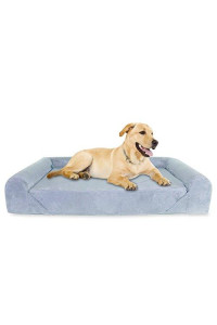 KOPEKS 6-inchThick High Grade Orthopedic Memory Foam Sofa Dog Bed Easy to Wash Removable Cover with Anti-Slip Bottom. Free Waterproof Liner Included - Jumbo XL 56 X 40 for Large Dogs - Grey